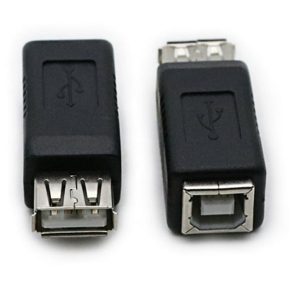 2Pieces USB2.0 A Female to Type B Female Adapter Connectors for Charging and Data Extension 480Mbps Data Transfer