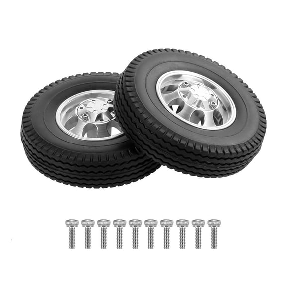 2Pieces Upgrade RC Wheel Rims Tire Durable & Heavy Duty for 1/14 Model Tractor