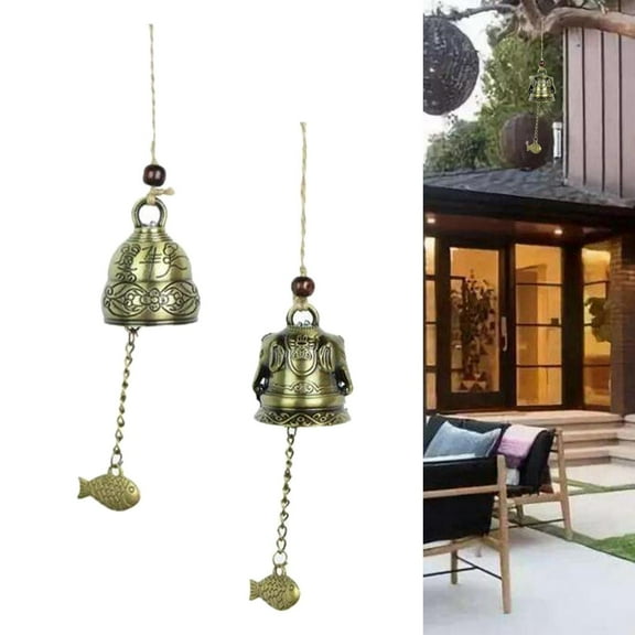 2Pieces Vintage Wind Chime Wind Bells Windchime Gift and indoor