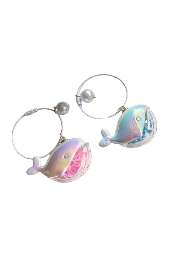 2Pieces Whale Keychains Set Fun Accessory Stylish Holder Acrylic Texture for Bags or Keys Great for Gifting