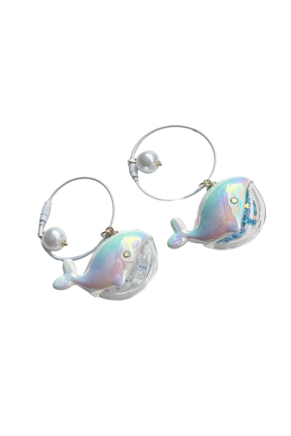 2Pieces Whale Keychains Unique Key Jewelry Colorful Key Holder Couple Key Accessories Present for Fashion Enthusiasts