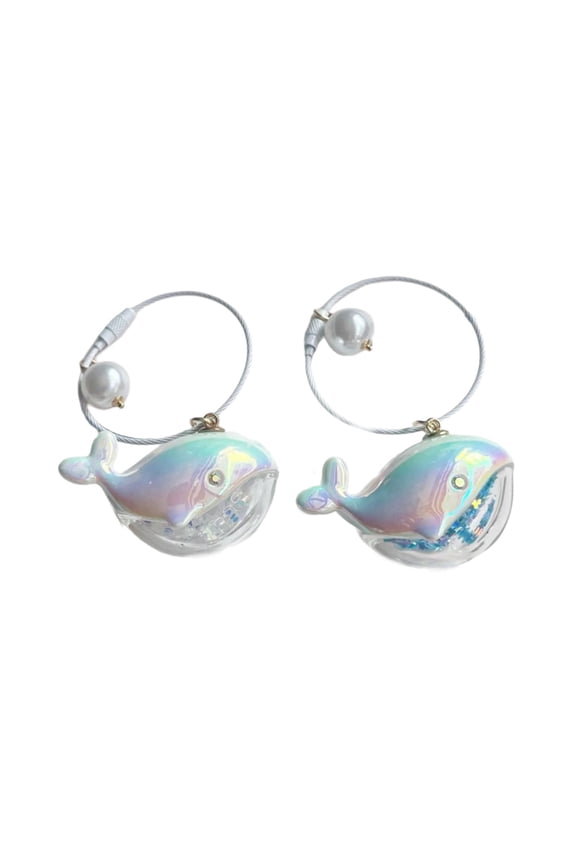 2Pieces Whale Keychains Set Fun Key Accessory Stylish Key Holder Acrylic Texture for Bags or Keys Great for Gifting