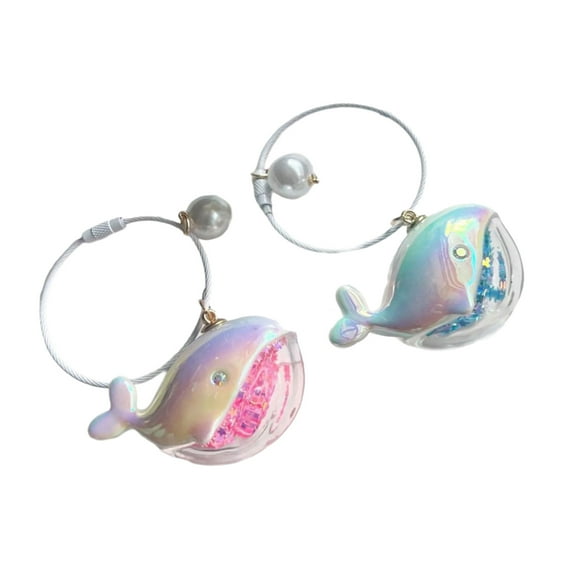 2Pieces Whale Keychains Set Fun Key Accessory Stylish Key Holder Acrylic Texture for Bags or Keys Great for Gifting