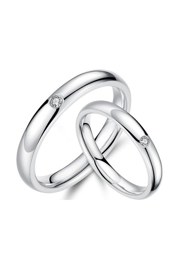 2Pieces/set Personalize Anniversary Wedding Props Couple Rings for Women Men Promise Engagement Wedding Set