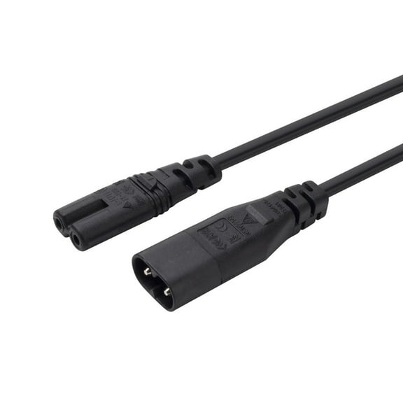 2Pin IEC320-C7 to C8 Connector Adapter Cord Male Plug to Female Socket Cable