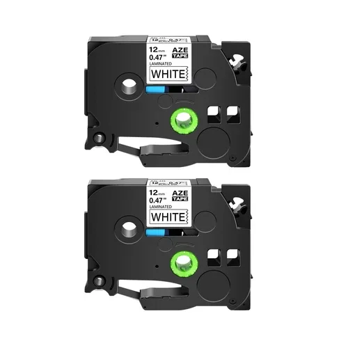2Pk 0.47" Tz-231 Tze-231 Black On White Label Tape For Brother P-Touch Pt-1890W