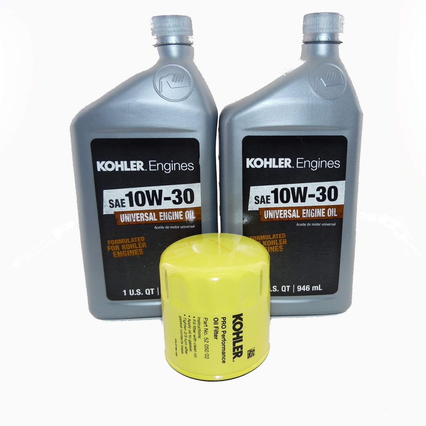 (2Pk) 10W30 Kohler Engine Oil & (1Pk) Kohler 52 050 02-S1 Oil Fliter