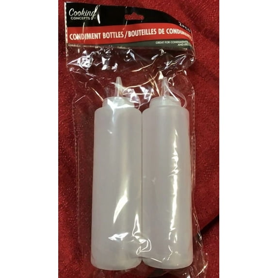 2Pk 12Oz Clear Squeeze Bottles Kitchen Condiments Containers Dispenser ...