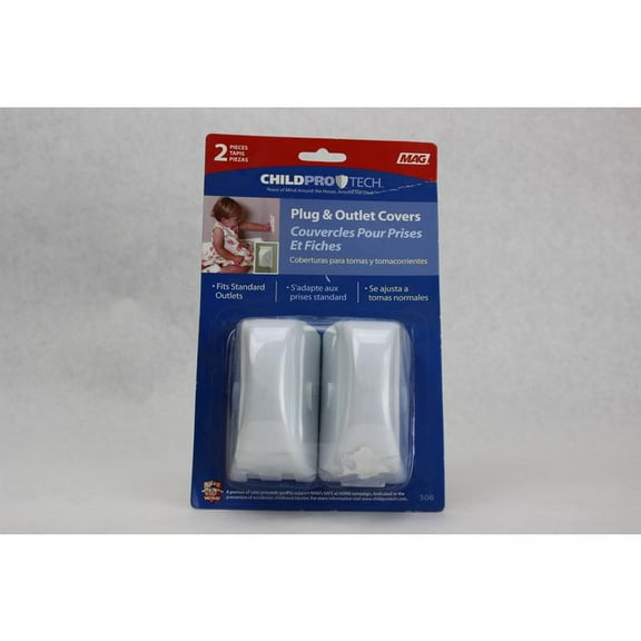 2Pk Child Protective Plug & Outlet Cover MAG Security Faceplates 306 White