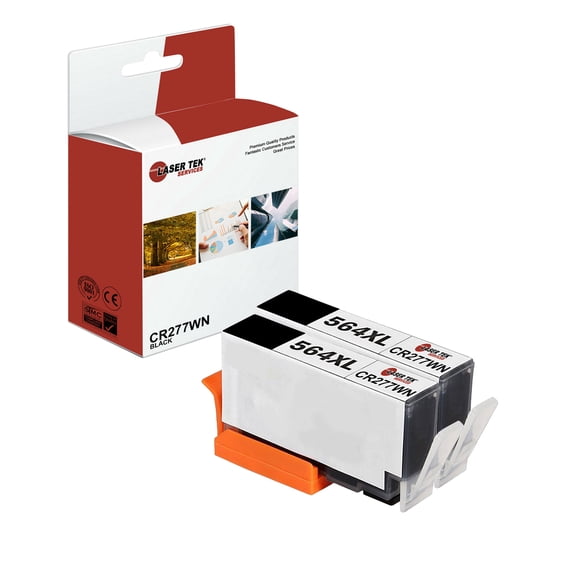 2Pk LTS 564XL CR277WN Photo Black HY Compatible for HP DeskJet 3070a 3520 Ink