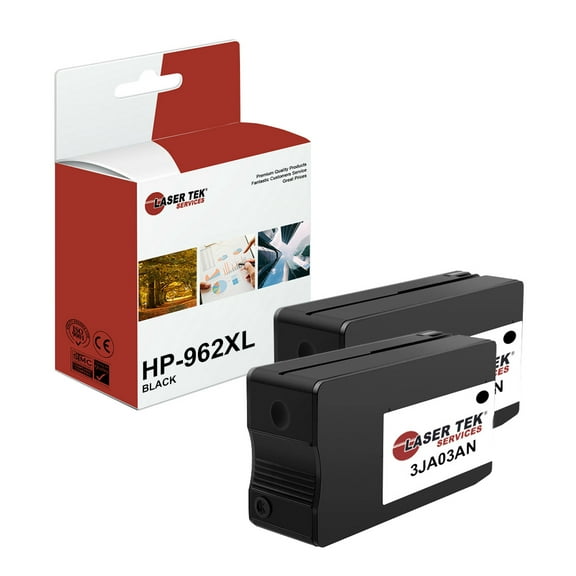 2Pk LTS 962XL Black HY Compatible with HP OfficeJet 9012 Ink Cartridge