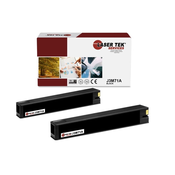 2Pk LTS 981A J3M71A Black HY Compatible for HP PageWide Enterprise 556dn Ink