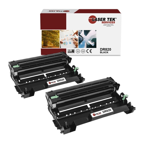 2Pk LTS DR-820 Black Compatible for Brother HLL5000D L5100DN Drum Unit