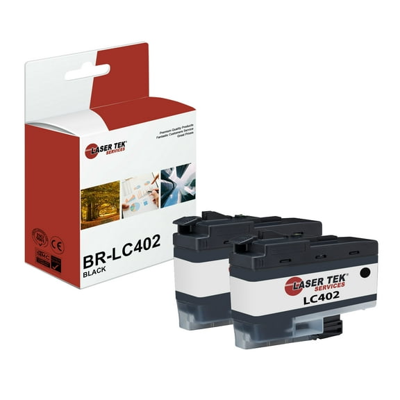 2Pk LTS LC402 Black Compatible for Brother MFC-J5340DW J6540DW Ink Cartridge