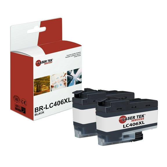2Pk LTS LC406XL Black HY Compatible for Brother MFC-J4335 J4345 Ink Cartridge