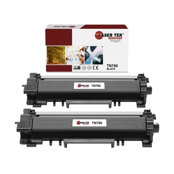 2Pk LTS TN-760 Black Hi-Yield Compatible for Brother HLL2350DW L2370DW Toner