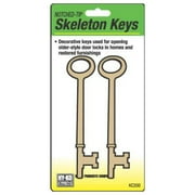 2Pk Notched Skeleton Key Blank, Zinc, Brass Plated Hy-Ko Products Key Storage