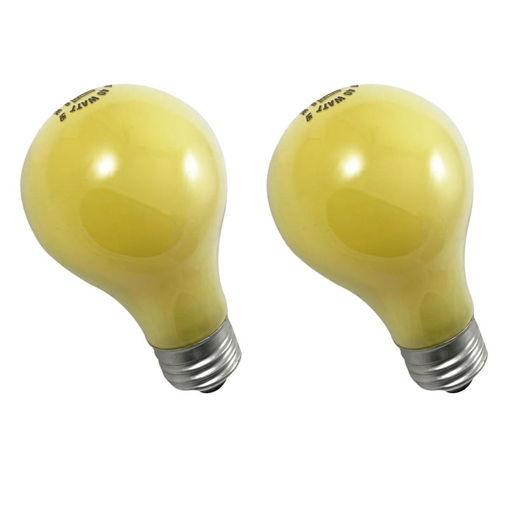 2Pk Philips 40W A19 Yellow Bug Light Bulb