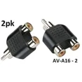thumbnail image 1 of 2Pk Rca Plug To 2-Rca Jack Audio Video Splitter Adapter, 1 of 1