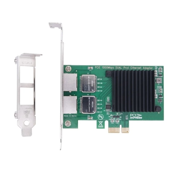 2Port Network Card I350-T2 I350AM2 Chip PCI Express X1 to Dual RJ45 NIC 10/100/1000Mbps Gigabit Ethernet Lan Card for PC