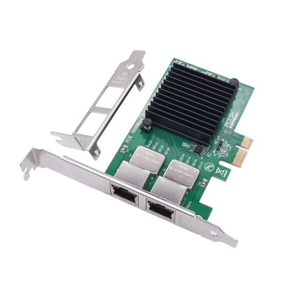 2Port Networking Card I350-T2 I350AM2 Chip PCIE X1 to 2x RJ45 NIC 10/100/1000Mbps Gigabit Ethernet Lan Card for PC