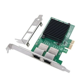 2Port Networking Card I350-T2 I350AM2 Chip PCIE X1 to 2x RJ45 NIC 10/100/1000Mbps Gigabit Ethernet Lan Card for PC
