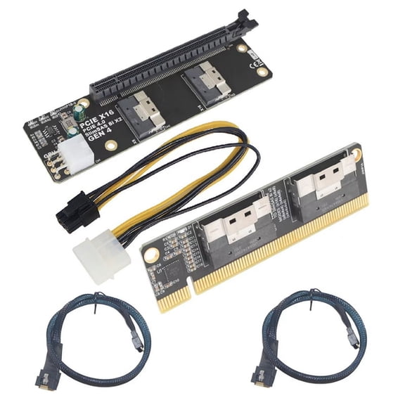 2Port SlimSAS 8i X2 to PCIe 4.0 X16 Expansion Card PCI-E 4.0