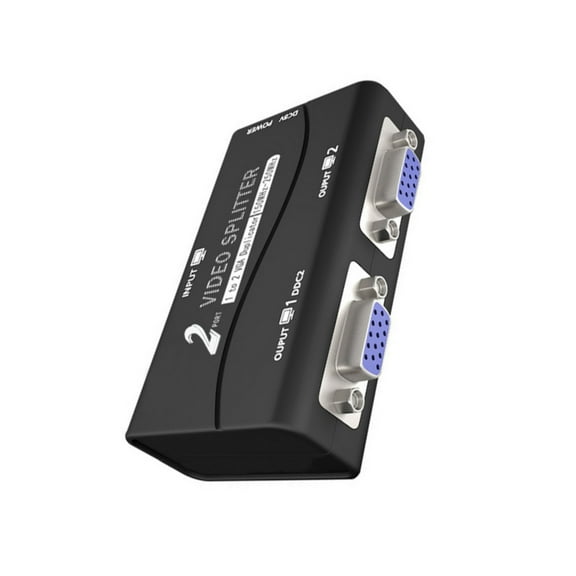 2Port VGA Video Distributor VGA Splitter for Monitors Supporting 1920x1440 Clear Quality MultiScreens Connectors