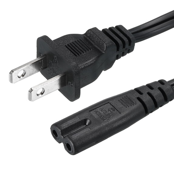 Uxcell 2Prong AC Power Cord 4ft 18 AWG 2Slot to C8 Female Cable Replacement Black