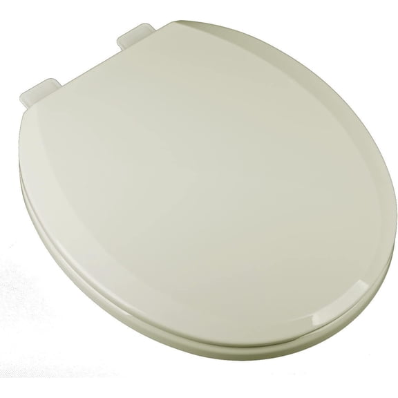 2Q1R7-02 Premium Slow Close Plastic Toilet Seat with Vari-Adjust Release ‘N’ Clean Lok-Down Hinge, Round, Biscuit/Linen