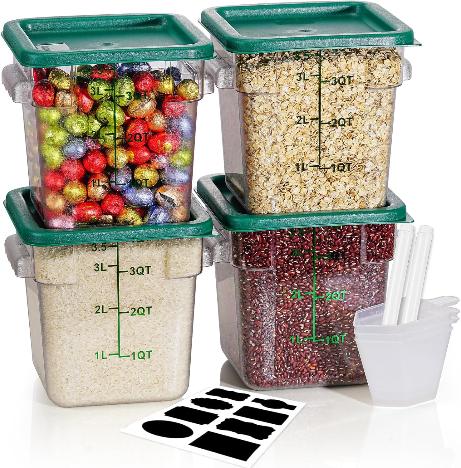 2QT NSF Food Storage Containers: 6 PCS [Food Grade][Hot&Cold Resistant ...