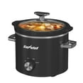 thumbnail image 1 of 2QT Small Slow Cooker with Removable Ceramic Pot, 3 Heating Settings, Dishwasher-Safe Glass Lid, Black, 1 of 9