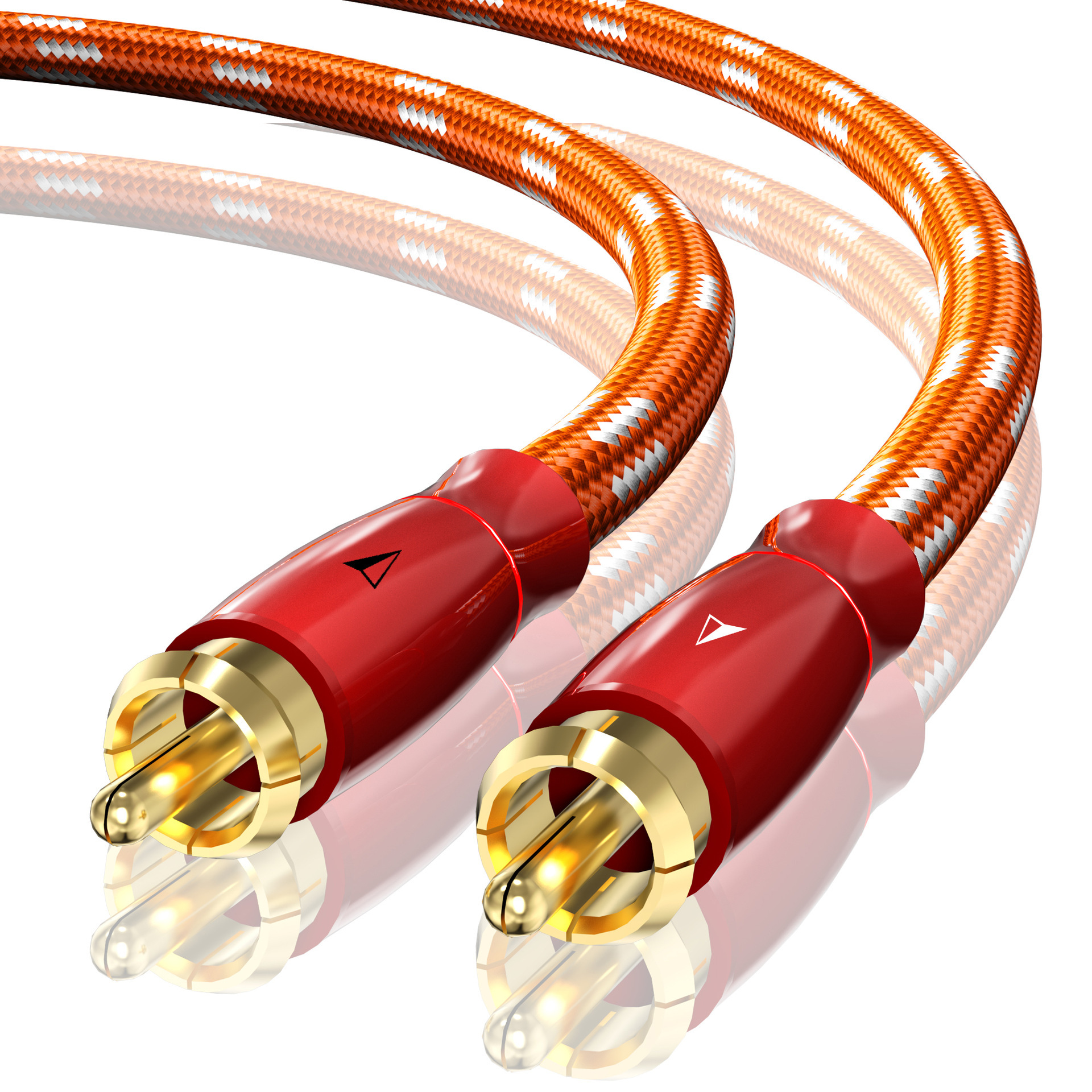 2RCA Red Audio Cable for TV, CD Player, Amplifier, Stereo - Gold Plated ...