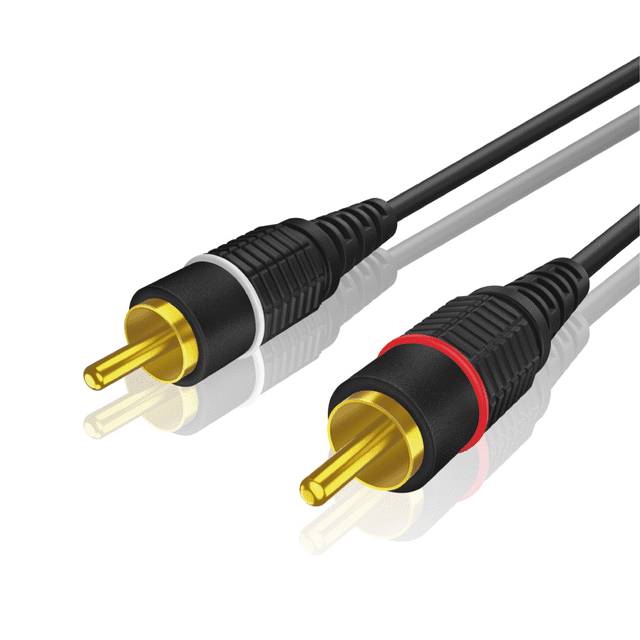 2RCA Stereo Audio Cable (25 Feet) - Dual RCA Plug M/M 2 Channel (Right and Left) Gold Plated Dual Shielded RCA to RCA Male Connectors Black