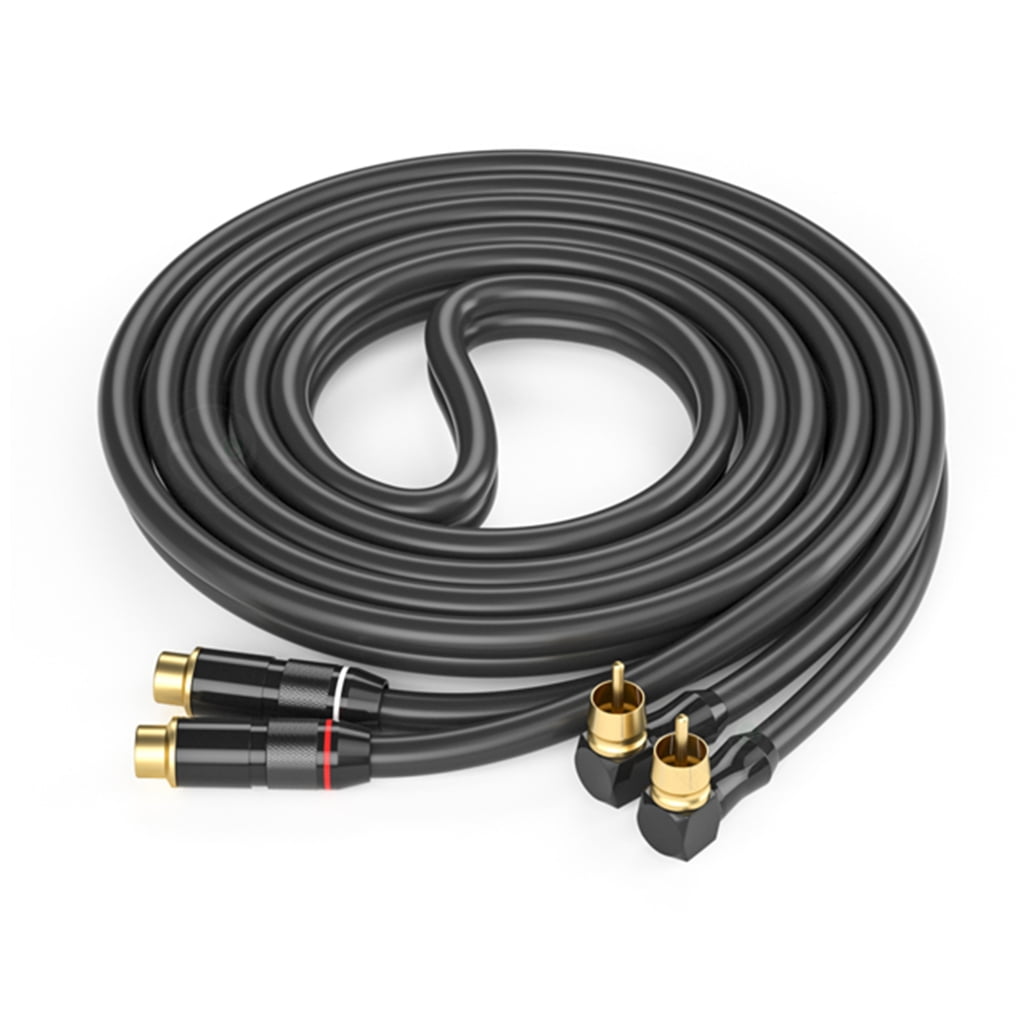 2RCA to 2RCA Cable Gold Plate Heavy Duty 2RCA Male to 2RCA Female Stereo Sound Extension Cable for Car Speakers