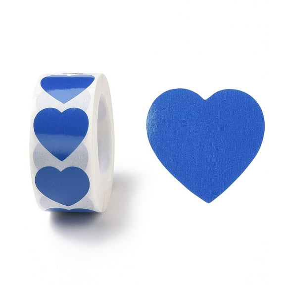 2Roll Heart Paper Stickers Adhesive Labels Roll Stickers Gift Tag for Envelopes Party Presents Decoration Blue 25x24x0.1mm 500pcs/roll