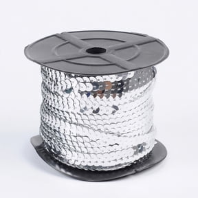 Plastic Paillette/Sequins Chain Rolls AB Color Silver 6mm