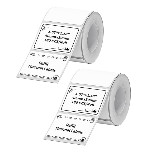 2Roll Thermals Label Stickers 40x30mm Waterproof and Oil Proof 360 Labels Each for Multipurpose Applications