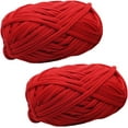 thumbnail image 1 of 2Rolls 100g/Roll Knitting Soild Color Yarn Fabric Crochet Cloth T-Shirt Yarn for DIY Knitted Fabric Art Basket Bag, 30m/32yards, 1 of 2