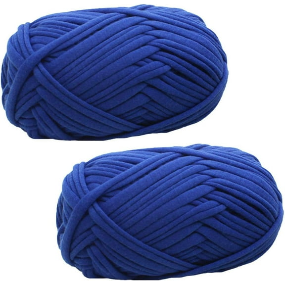 2Rolls 100g/Roll Knitting Soild Color Yarn Fabric Crochet Cloth T-Shirt Yarn for DIY Knitted Fabric Art Basket Bag, 30m/32yards