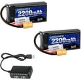 2S Lipo Battery 2200mAh 7.4V RC Battery with XT60 Plug 50C(Burst 80C