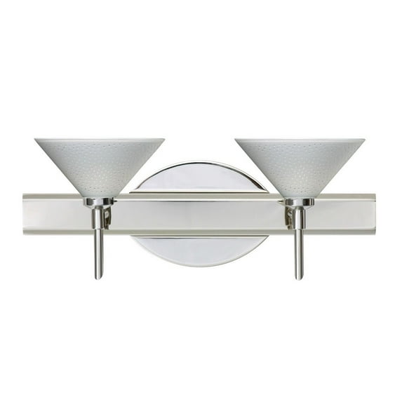 2SW-282453-CR-Besa Lighting-Kona-Two Light Bath Vanity-14.63 Inches Wide by 5.75 Inches High-Chrome Finish-White Starpoint Glass Color-Halogen Lamping
