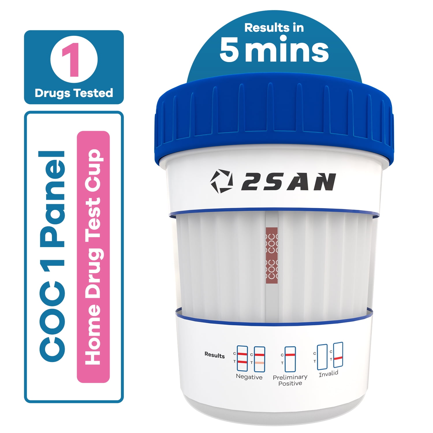2San Home Drug Test 1 Strip - Cocaine (COC)