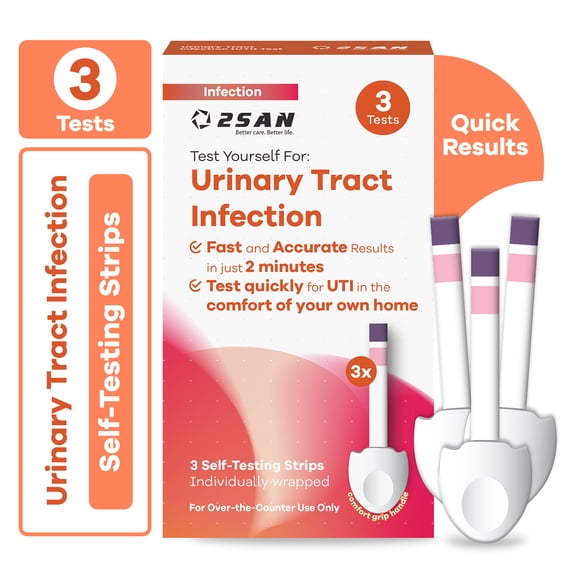2San Urinary Tract Infection Test Strips (UTI) 3 Pack Results in 2 mintues