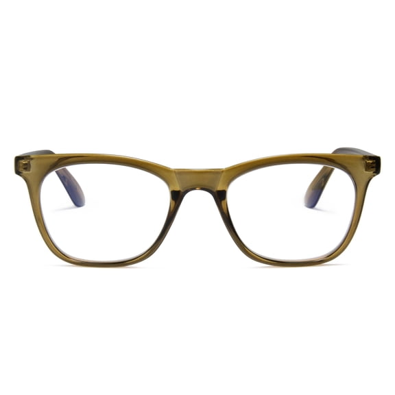 2SeeLife Blue Light Reading Glasses for Men & Women – Small-Medium Fit, Sturdy Frame, Spring Hinges, Premium Readers, Green, +1.25