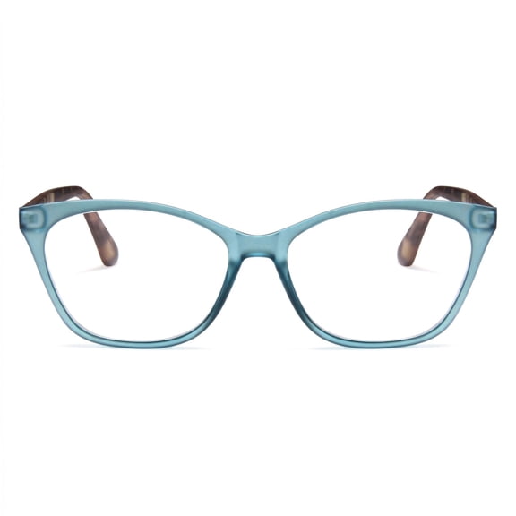 2SeeLife Oversized Cat Eye Reading Glasses for Women – Bold Designer Readers, Lightweight Frame, Spring Hinges, Medium-Wide Fit, Turquoise, +3.00