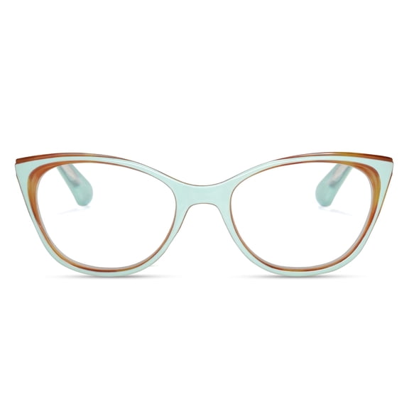 2SeeLife Narrow Cat Eye Reading Glasses for Women – Narrow-Medium Fit, Sturdy Frame, Spring Hinges, Stylish Cateye Readers, Pastel Blue, +2.75