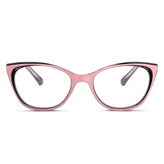 2SeeLife Narrow Cat Eye Reading Glasses for Women – Small–Medium Fit, Sturdy Frame, Spring Hinges, Stylish Cateye Readers, Pink, +2.00