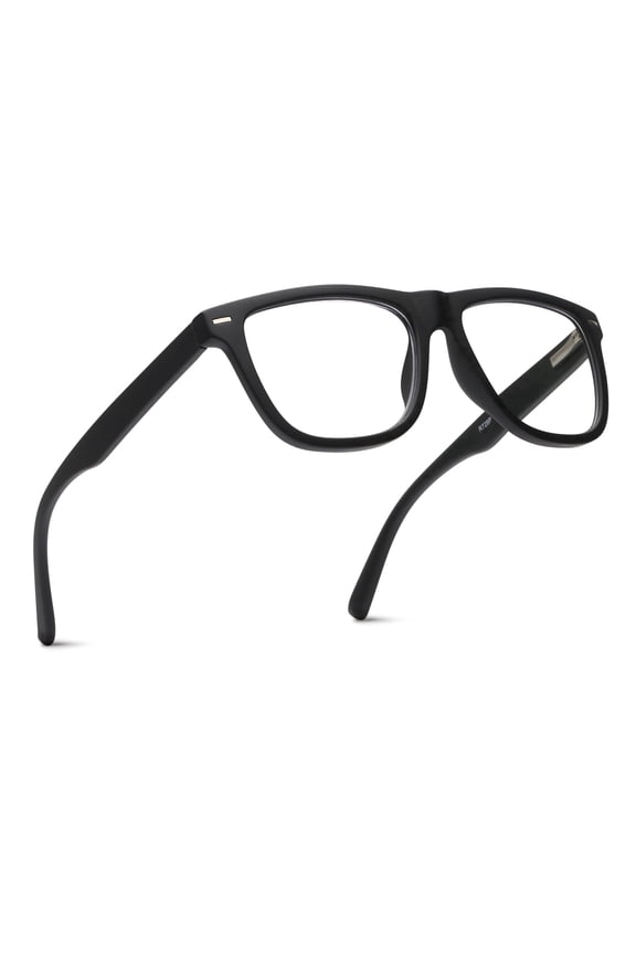 Oversized Blue Light TR-90 Reading Glasses for Men – Medium Fit, Sturdy Frame, Spring Hinges, Premium Readers, Black, +2.25