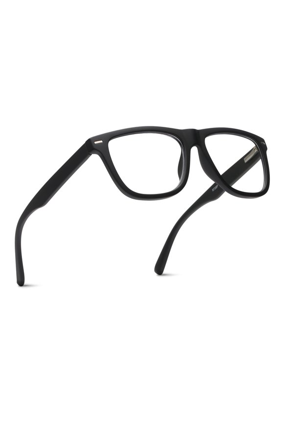 Oversized Blue Light TR-90 Reading Glasses for Men – Medium Fit, Sturdy Frame, Spring Hinges, Premium Readers, Black, +2.75